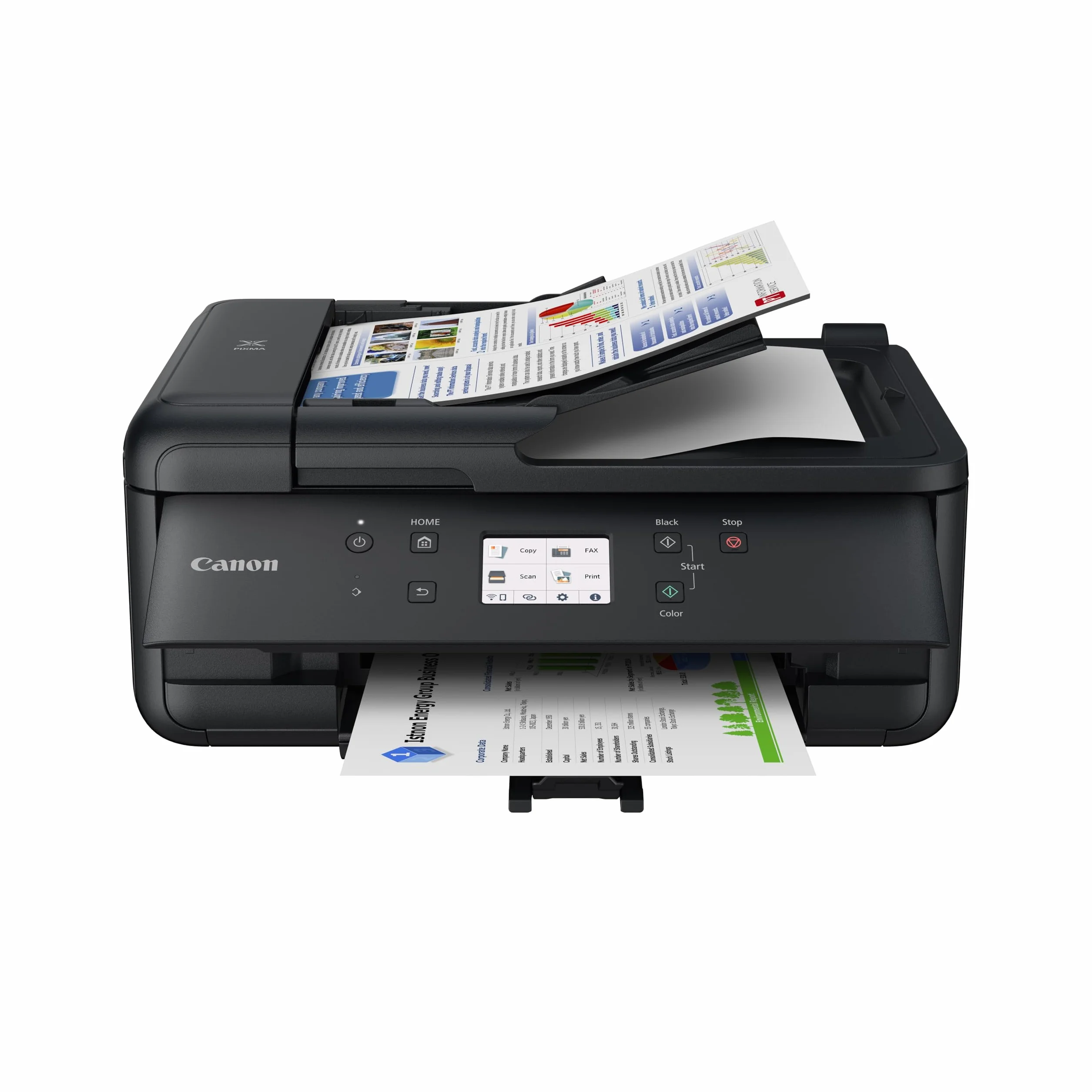Canon PIXMA TR7650 Imprimante Multifonction A4 WiFi Jet d'Encre Couleur 4 en 1 Scanner Copieur Fax ADF LCD Blanc