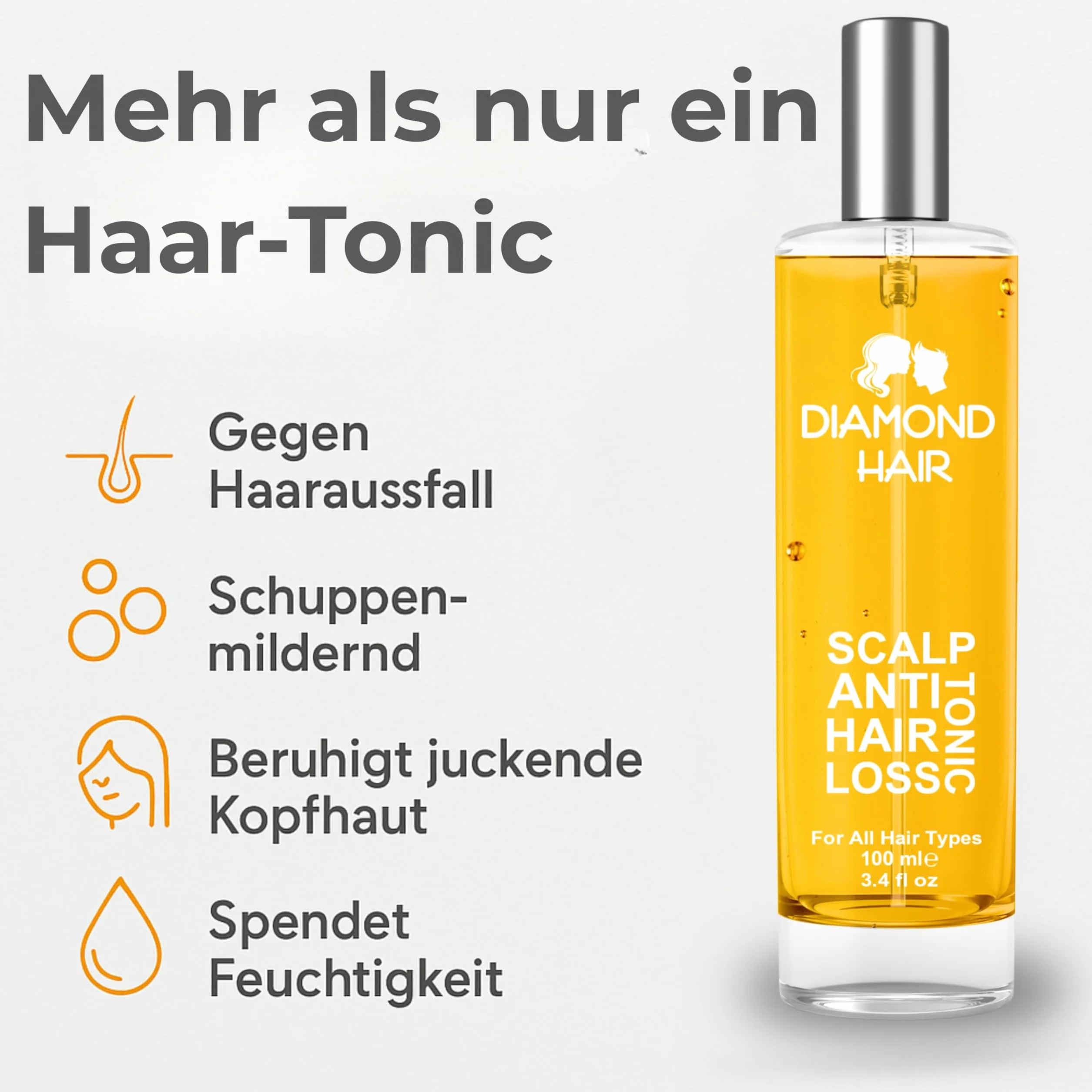 Diamond Hair Scalp Spray anti-perte de cheveux 100 ml huile de romarin alternative Minoxidil