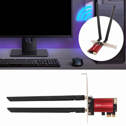 Carte WiFi PCIe WiFi 7 MT7925 Pro, Adaptateur Réseau sans Fil Tri-Bande 2,4 G/5 G/6 G, 5400 Mbps, Bluetooth 5.3, Double Antenne 8 DB, PCIe x1