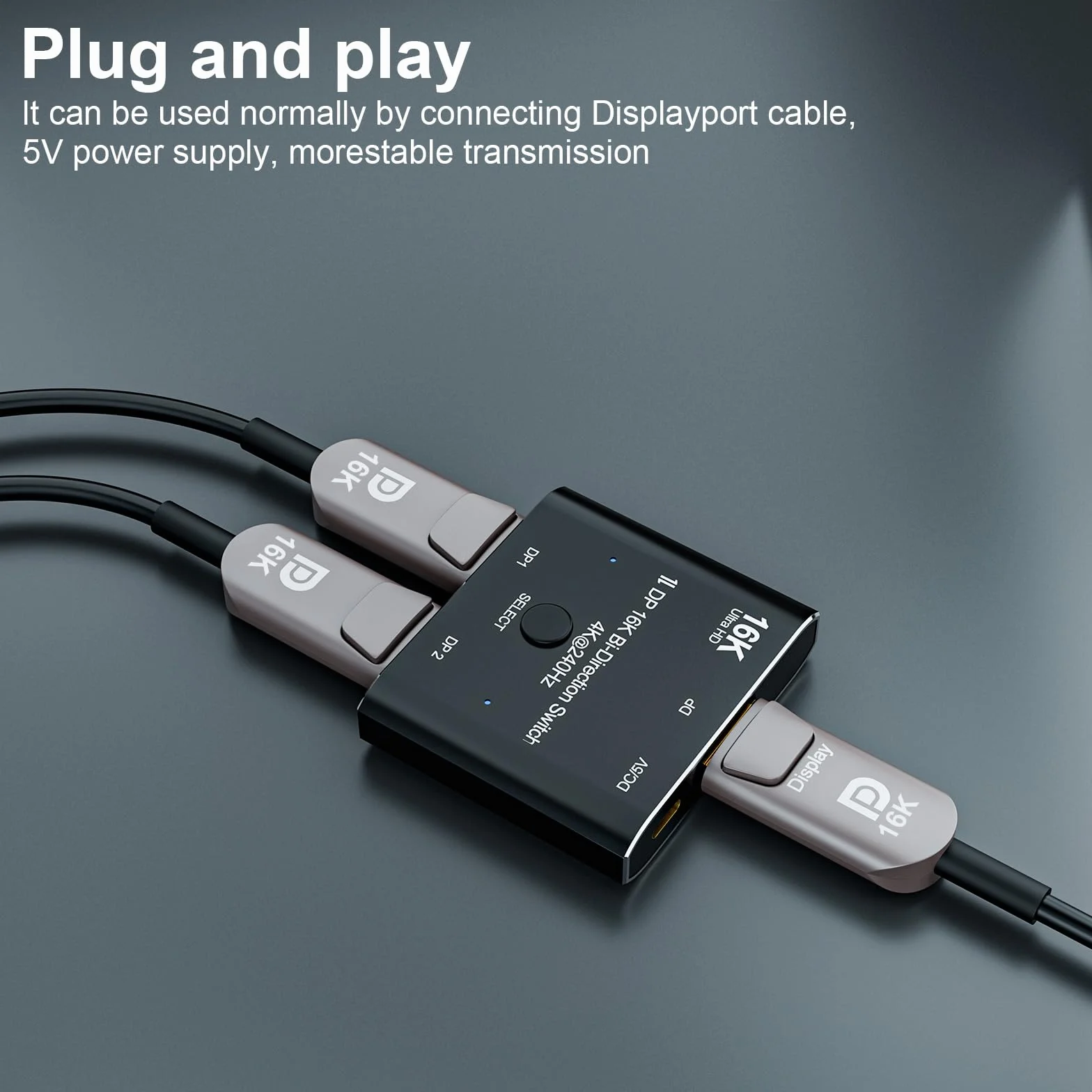 DisplayPort 2.1 16K 8K 10K DP Switch Bidirectionnel 8K@120Hz 4K@240Hz Splitter Convertisseur