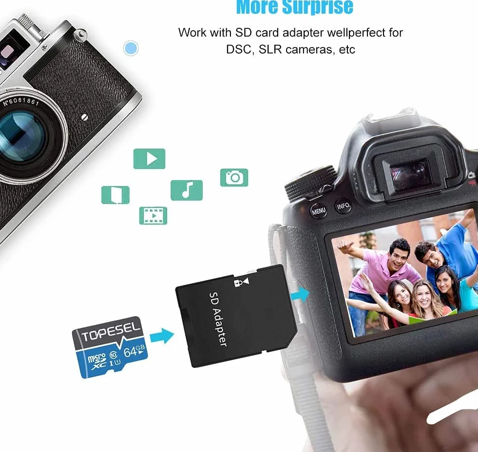 Adaptateur Ultra Micro SD 2 PCS pour Carte SD Micro SD Tablette Mobile Noir