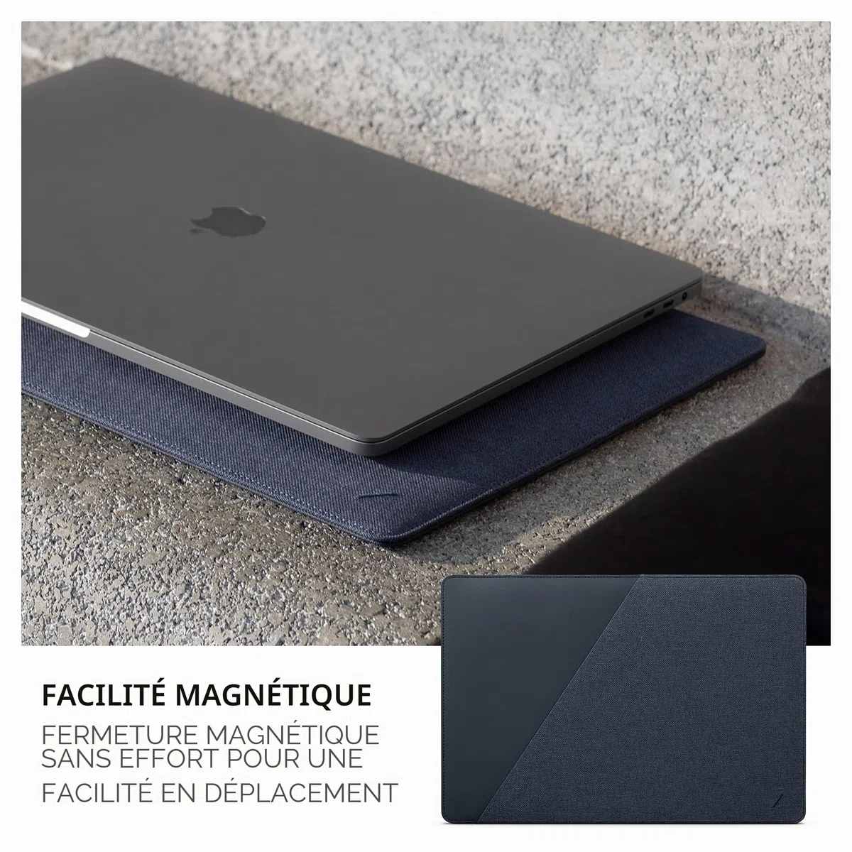 Native Union Stow Slim pour MacBook Pro 13” (2016-2020) etd MacBook Air 13” (Retina) - Housse MacBook Premium avec Fermeture magnétique pour Un accès Facile (Indigo)