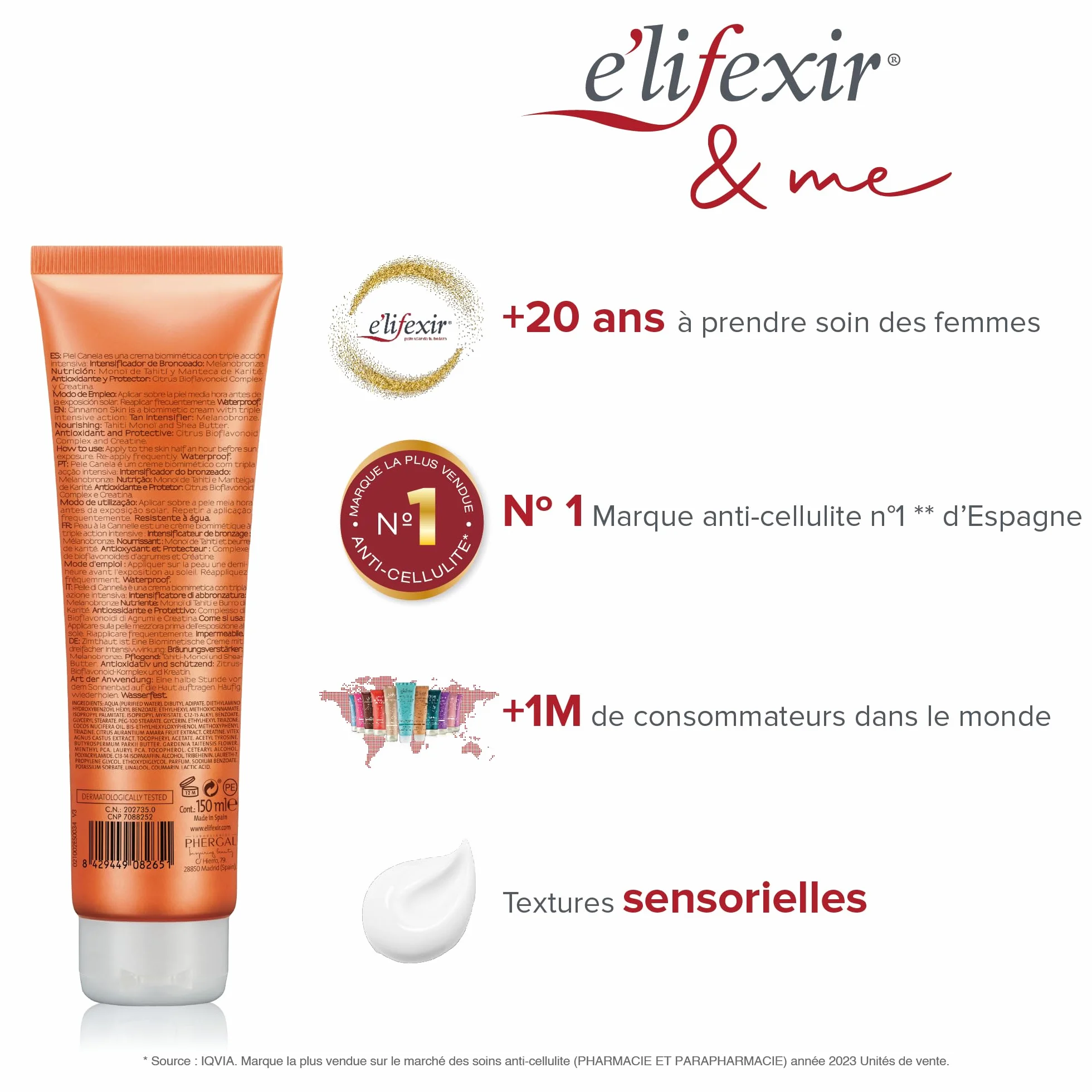 Elifexir Piel Canela Gel Accélérateur de Bronzage SPF30 Waterproof 150ml