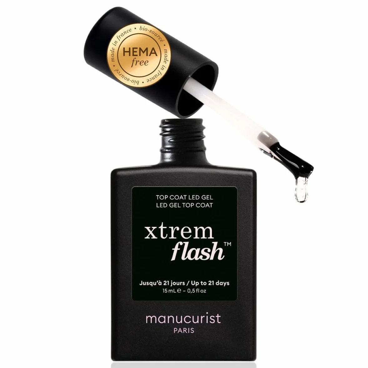 Manucurist Top Coat Gel Semi Permanent Xtrem Flash™ Longue Durée sans TPO UV Vegan Nail Polish