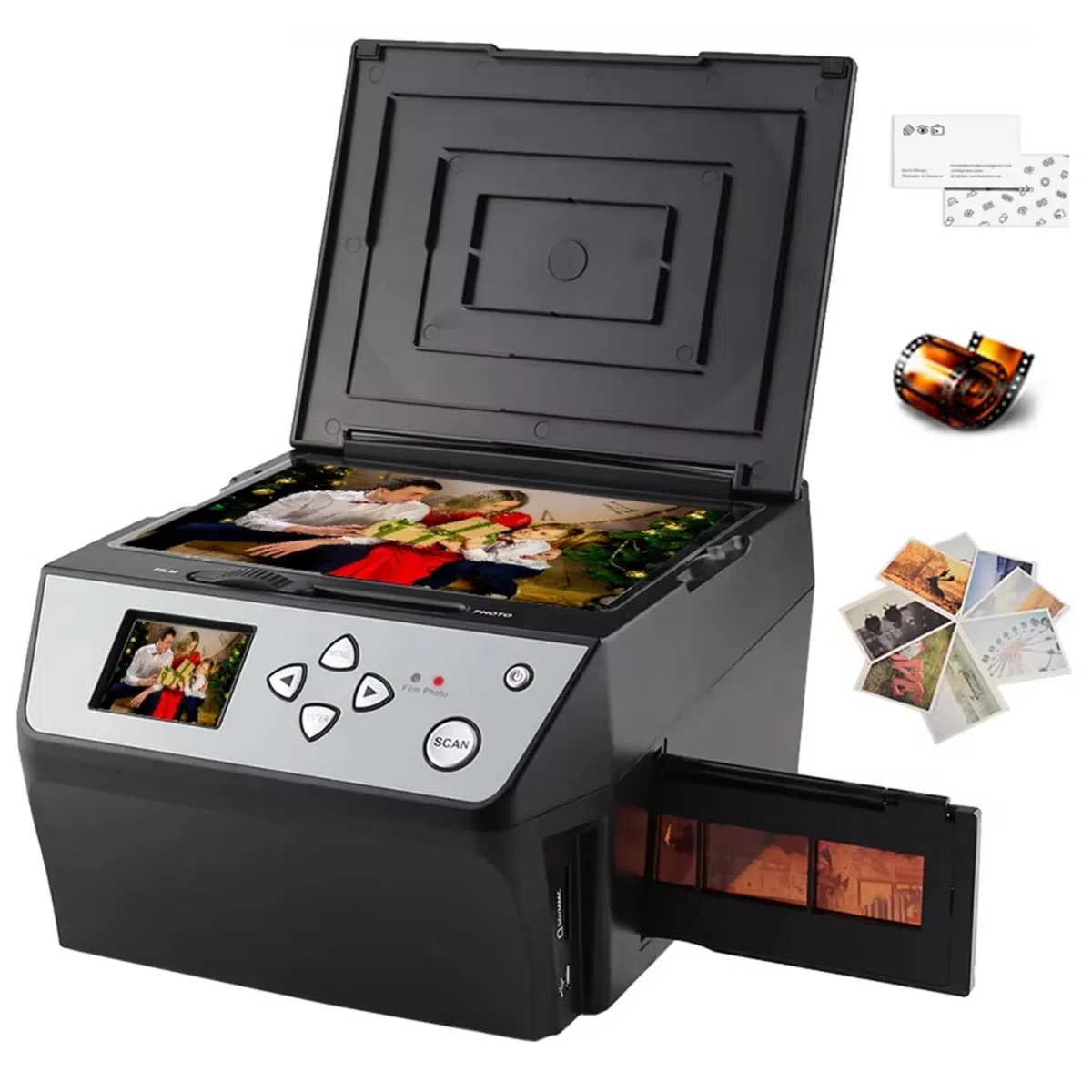 Scanner Multifonction pour Films et Diapositives Photo, 22 MP 135/35 mm, 110 Diapositives/Films négatifs, Cartes de Visite, fichiers JPG numériques HD, hautement Compatible