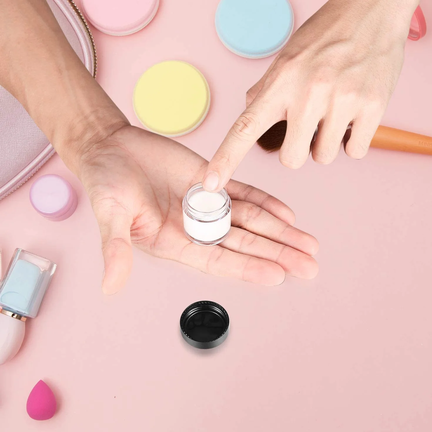 Pots Vide Cosmétiques 10g Plastique Transparente avec Couvercle pour Bougie Échantillon, 30 Pièces