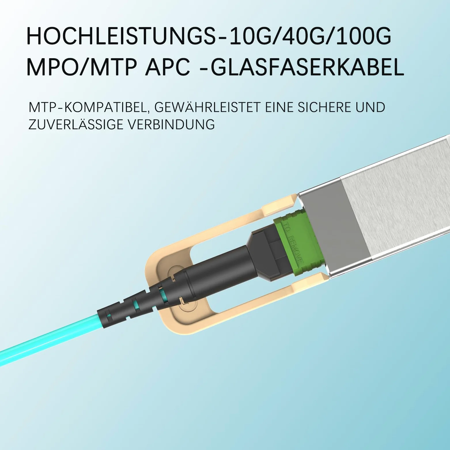 Câble Patch MPO-MPO Multimode 12 Fibres OM3 - Fibre Optique APC Haute Vitesse - Compatible NVIDIA DGX Station - Longueur 20m - Blindé Industriel