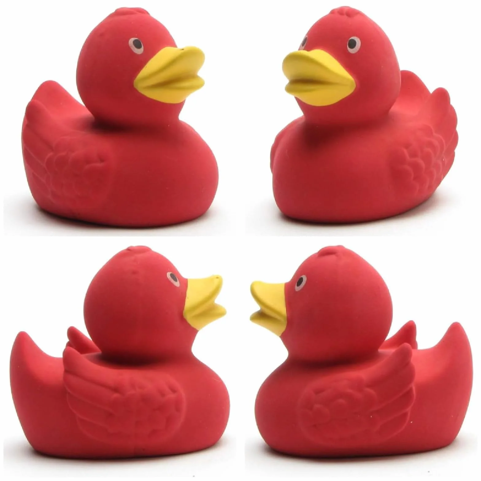 Canard de bain en caoutchouc naturel rouge 7,5 cm