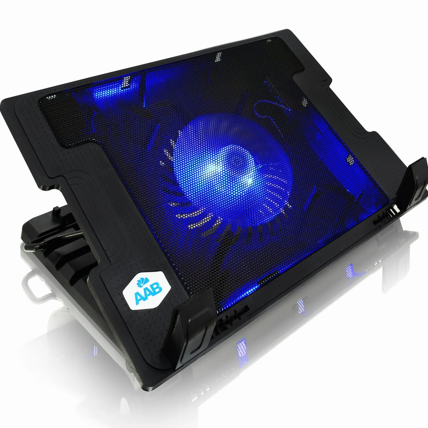AABCOOLING NC20 Refroidisseur PC Portable 125mm Ventilateur Inclinaison Réglable Rétroéclairage Bleu Support jusqu'à 15,6 Pouces