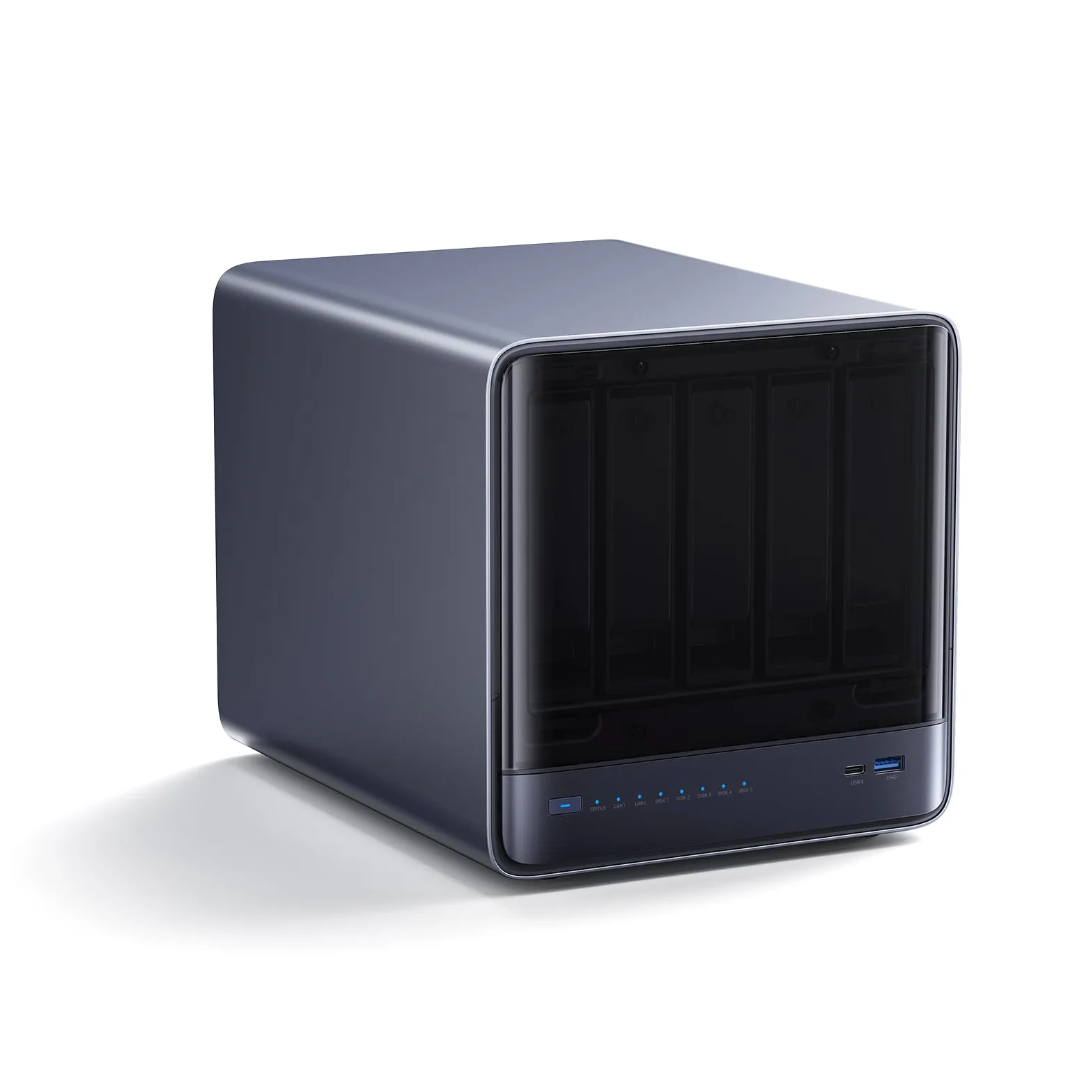 MINISFORUM 5 baies de stockage réseau NAS N5 Pro P370, processeur AMD Ryzen AI 9 HX PRO 370 (12C/24T, jusqu'à 5,1 GHz), stockage en nuage, 16 Go DDR5, 128 Go SSD, 1 x 10 Go, 1 x 5 Go, 3 emplacements M