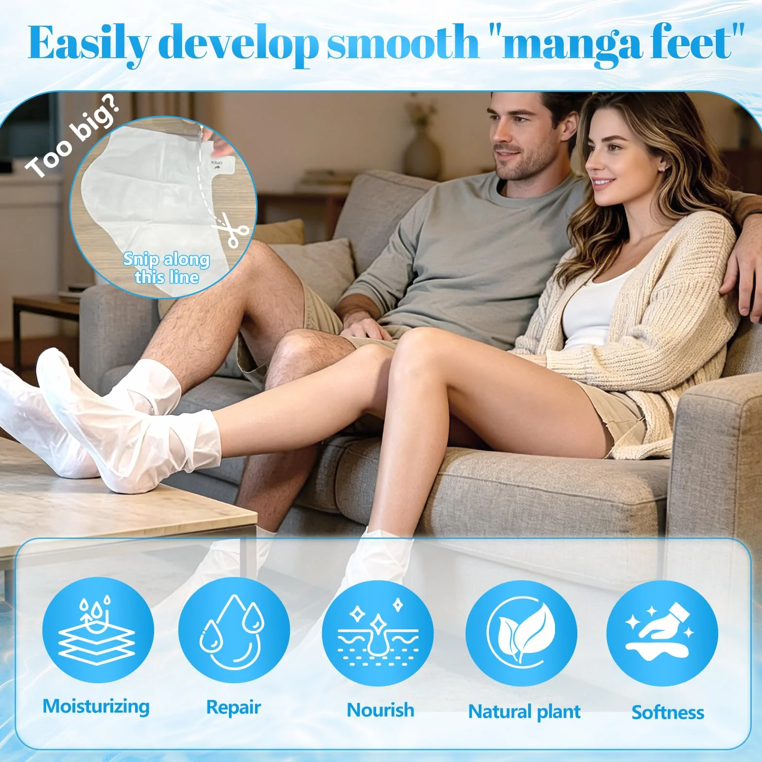 Masque Pieds Nourrissant Chaussettes Hydratantes Pieds Très Secs Abîmés Lavande Noix De Coco Aloès 3 Paires