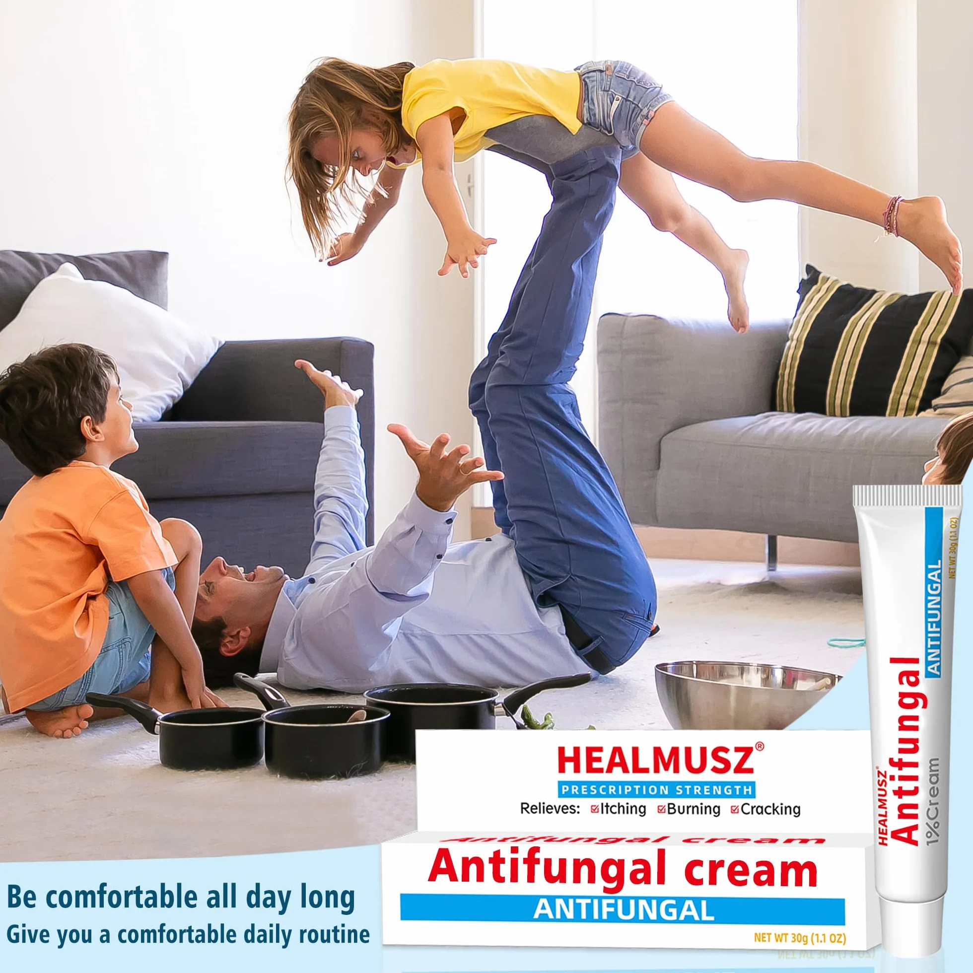 Crème antifongique pied et peau, soin mycose, 30g