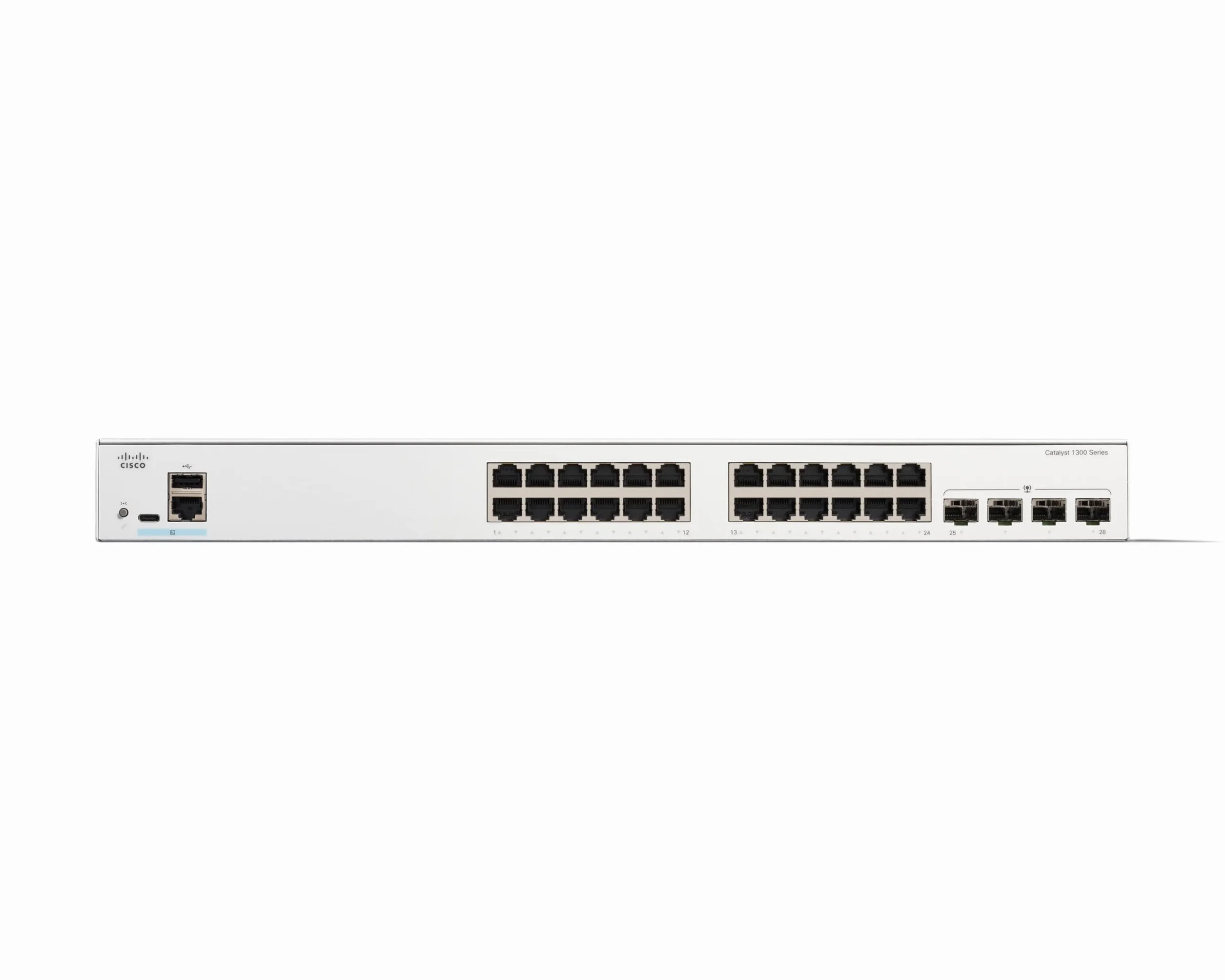 Cisco Commutateur administrable Cisco Catalyst 1300-24T-4G, 24 Ports GE, Ports SFP 4x1GE, Garantie limitée à Vie (C1300-24T-4G)