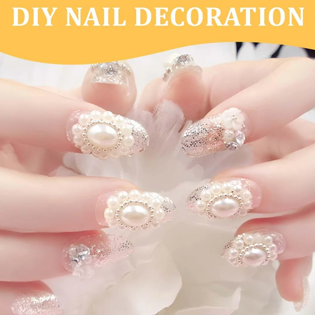 GXGM Bijoux Nail Art Perles Or Argent Mini Caviar Beads Strass Accessoires Décorations Ongles