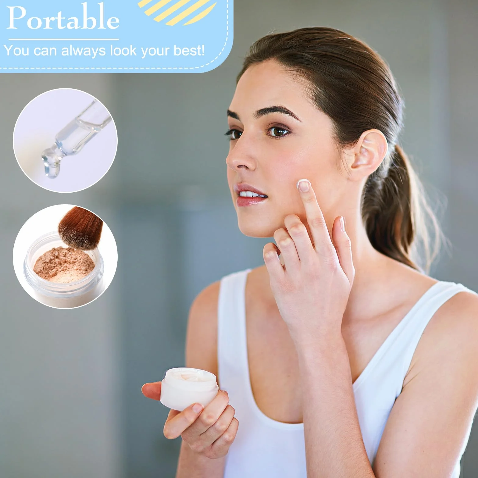AiQInu 8 Pièces Pots Cosmétiques Vides 30ml avec Spatules et Étiquettes