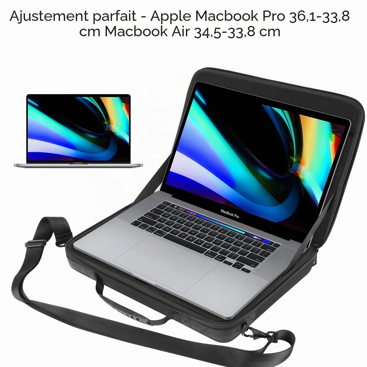 Smatree Étui Rigidepour Ordinateur Portable, Sacoche de Transport pour 13-13,3 pouces MacBook Pro/ MacBook Air/ 13,5" Surface Laptop 4/3/2, Sac à Bandoulière