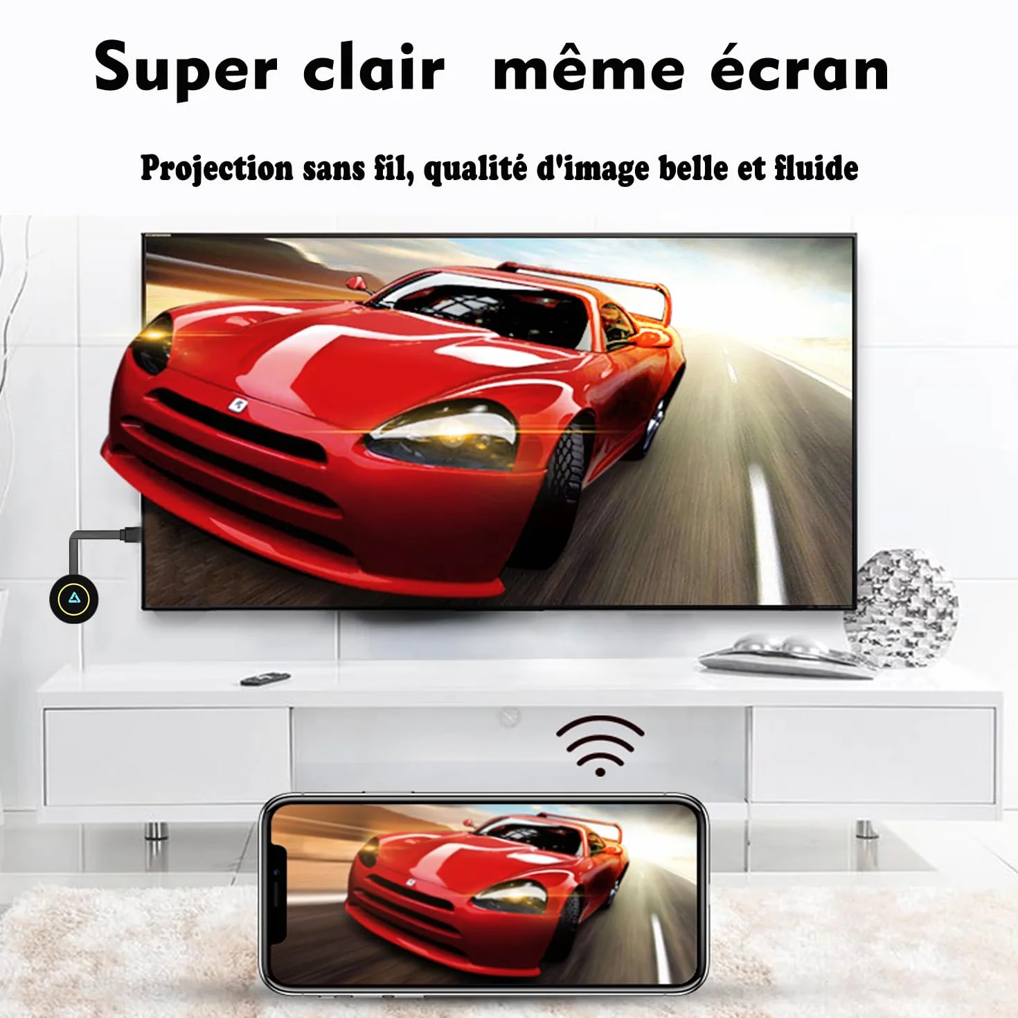 Miracast HDMI Dongle Wireless 2.4GHz Compatible iPhone iPad Android