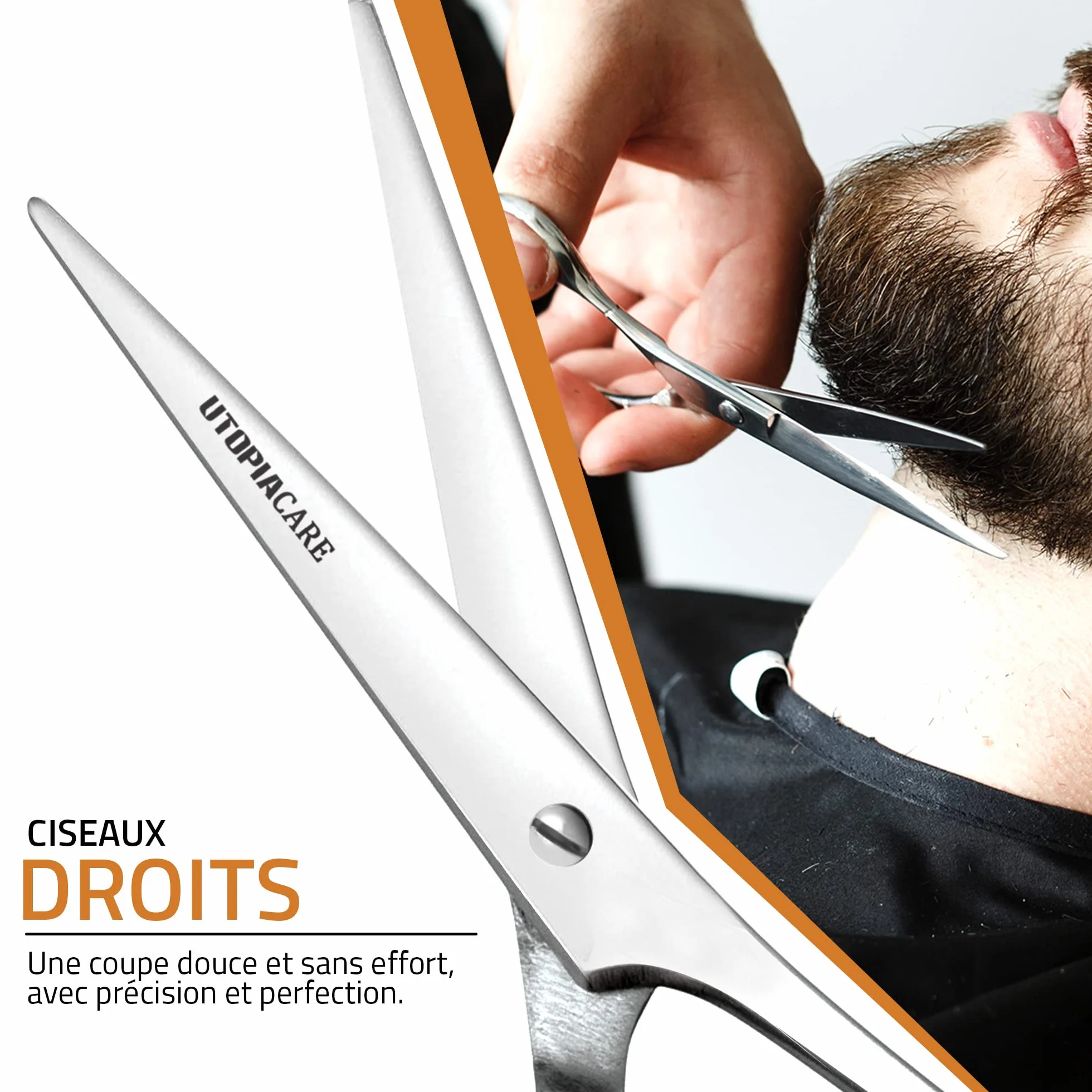 Utopia Care ciseaux coiffure professionnel desepaississant cheveux acier inoxydable 6,5 pouces argenté