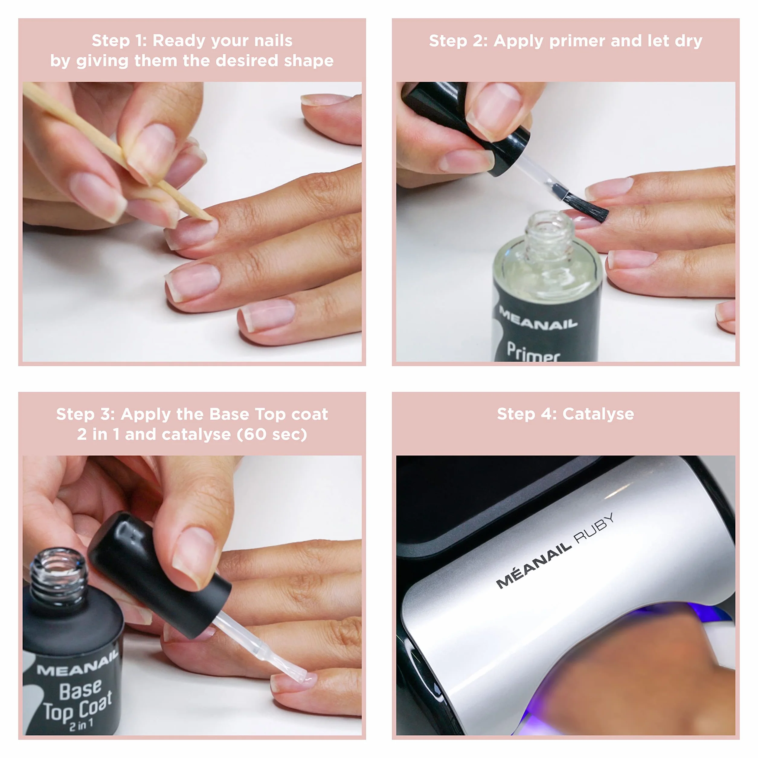 MEANAIL Paris Kit manucure complet Vernis semi permanent Lampe LED 6 Vernis à Ongles Coffret Ruby