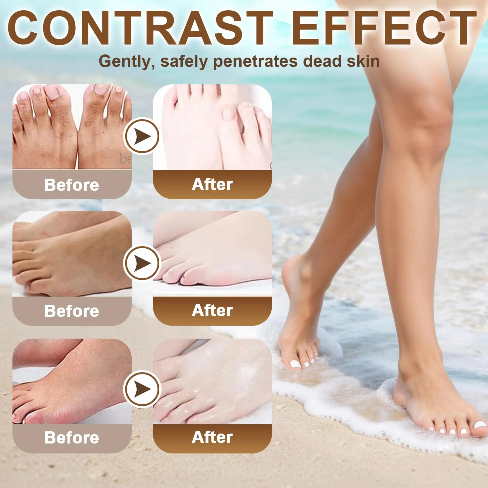 Masque Pied Exfoliant Anti Callosités Hydratant Pieds Secs Fendillés Coco Fraise Miel