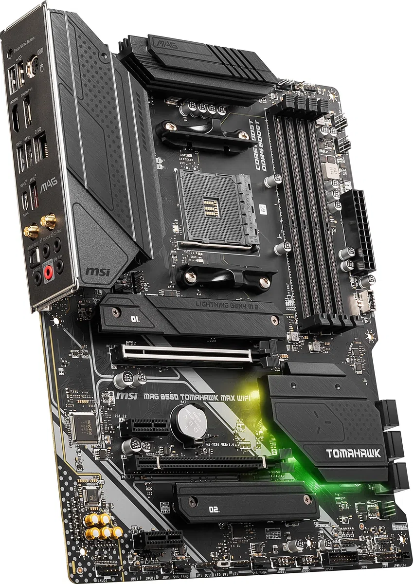 MSI MAG B550 Tomahawk MAX Carte mère de jeu WiFi AMD AM4, DDR4, PCIe 4.0, SATA 6 Go/s, M.2, USB 3.2 Gen 2, HDMI/DP, ATX, Wi-Fi 6E, processeurs AMD Ryzen 5000 Series (renouvelée)