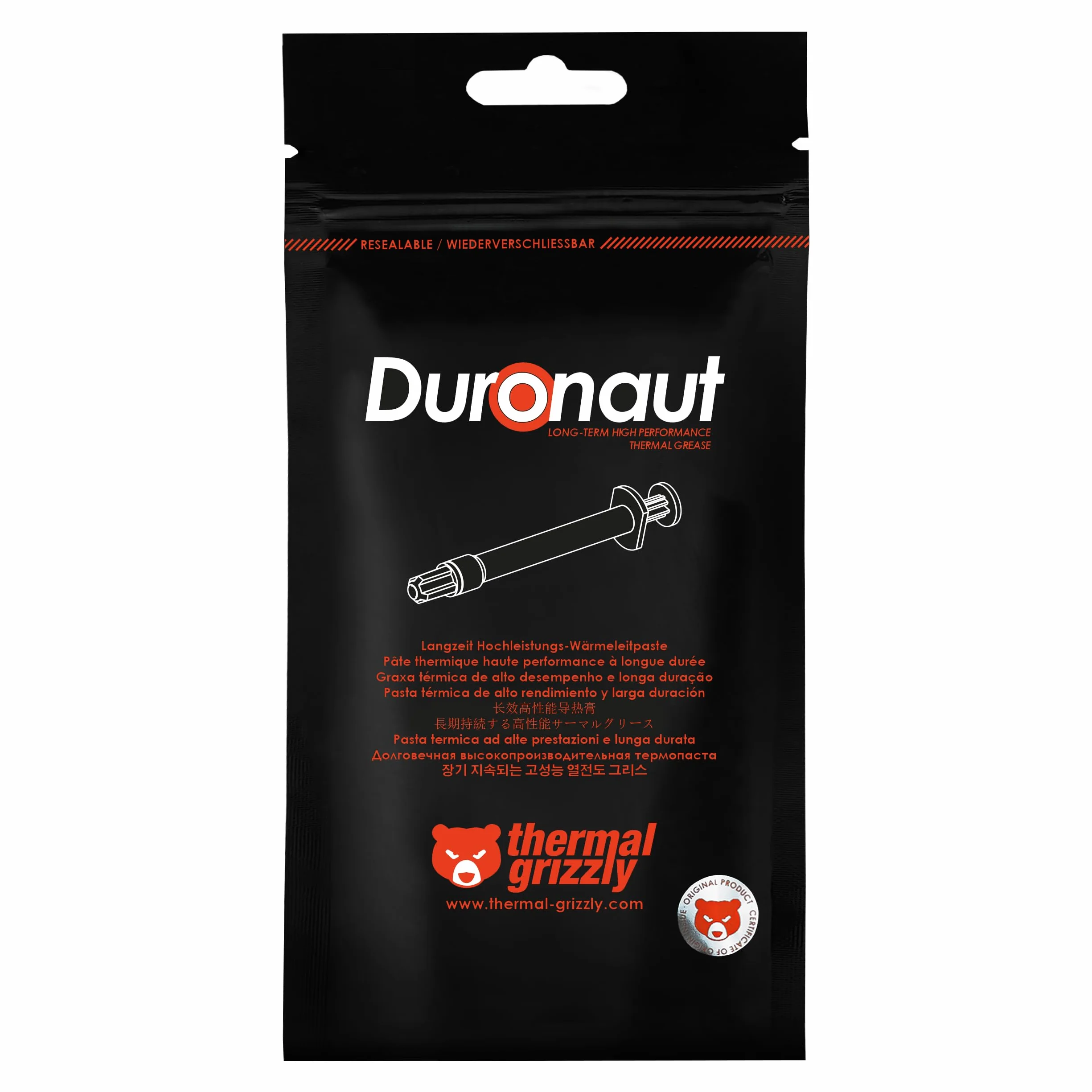 Pâte Thermique Thermal Grizzly Duronaut 6g Haute Performance pour CPU GPU Overclocking