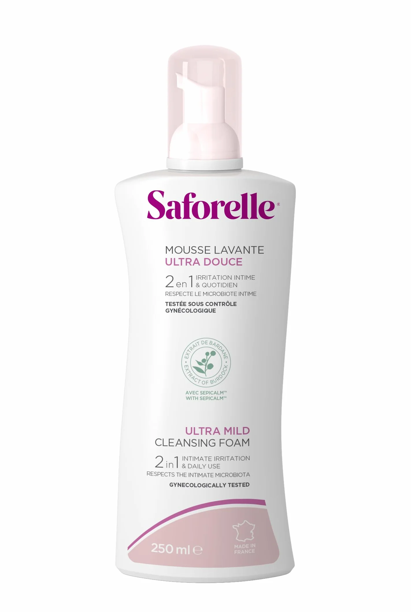 SAFORELLE Mousse Lavante Ultra Douce Soin Intime Corps 250 ml