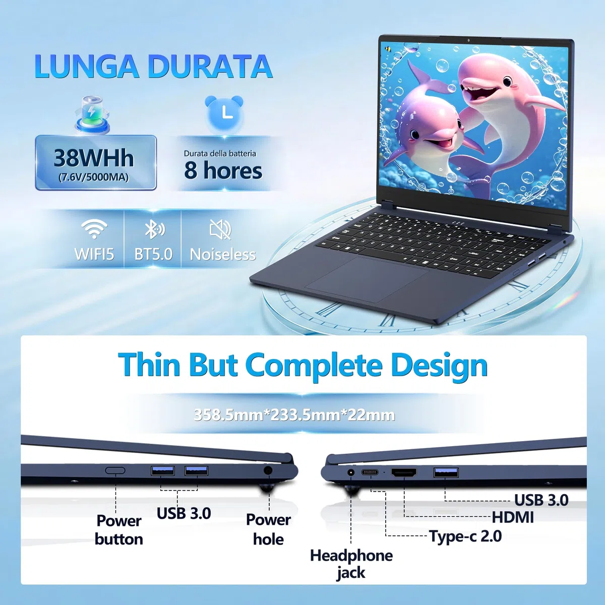 15,6" PC Portable 2-en-1, Core 8100Y, 16Go RAM 512Go SSD