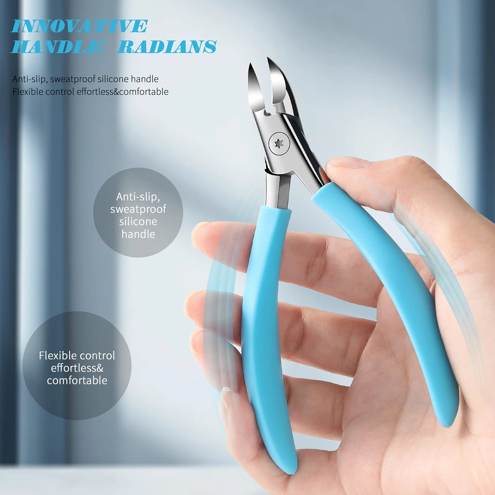 FVION Pince Coupe Ongle Professionnel Acier Inoxydable Poignée Souple Précision Ongles Incarné