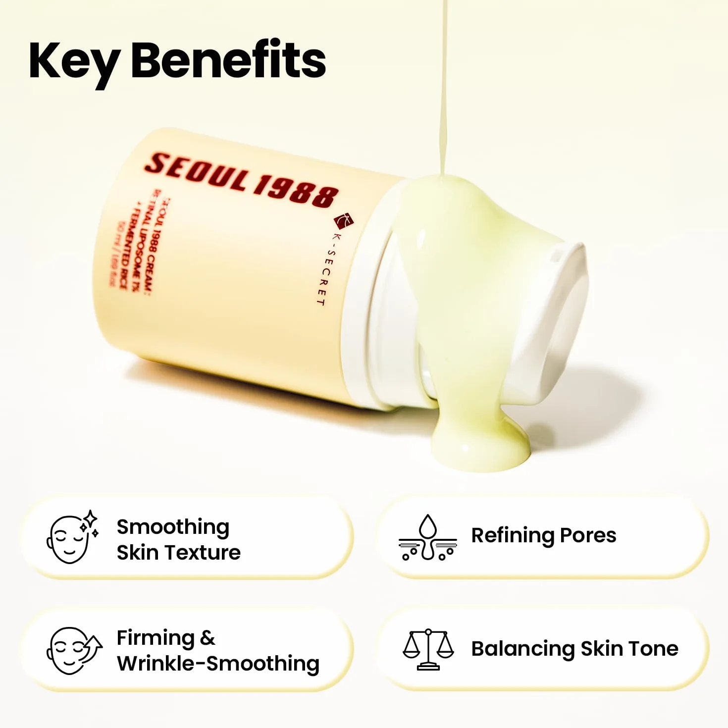 KSECRET SEOUL 1988 Crème visage anti-âge 1% liposome rétinien riz fermenté 50 ml