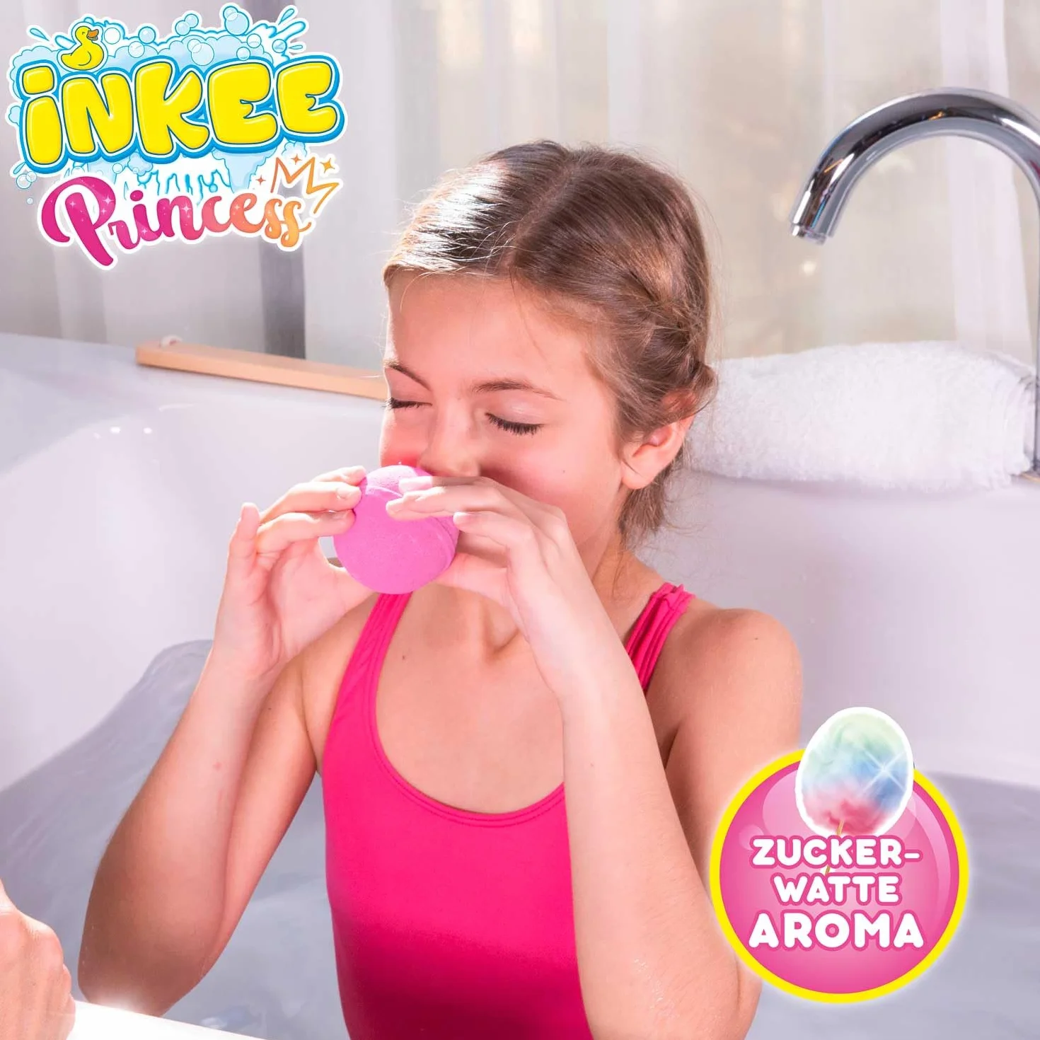 INKEE Bombe de Bain Enfant Princesse avec Surprise Figurine, 100g