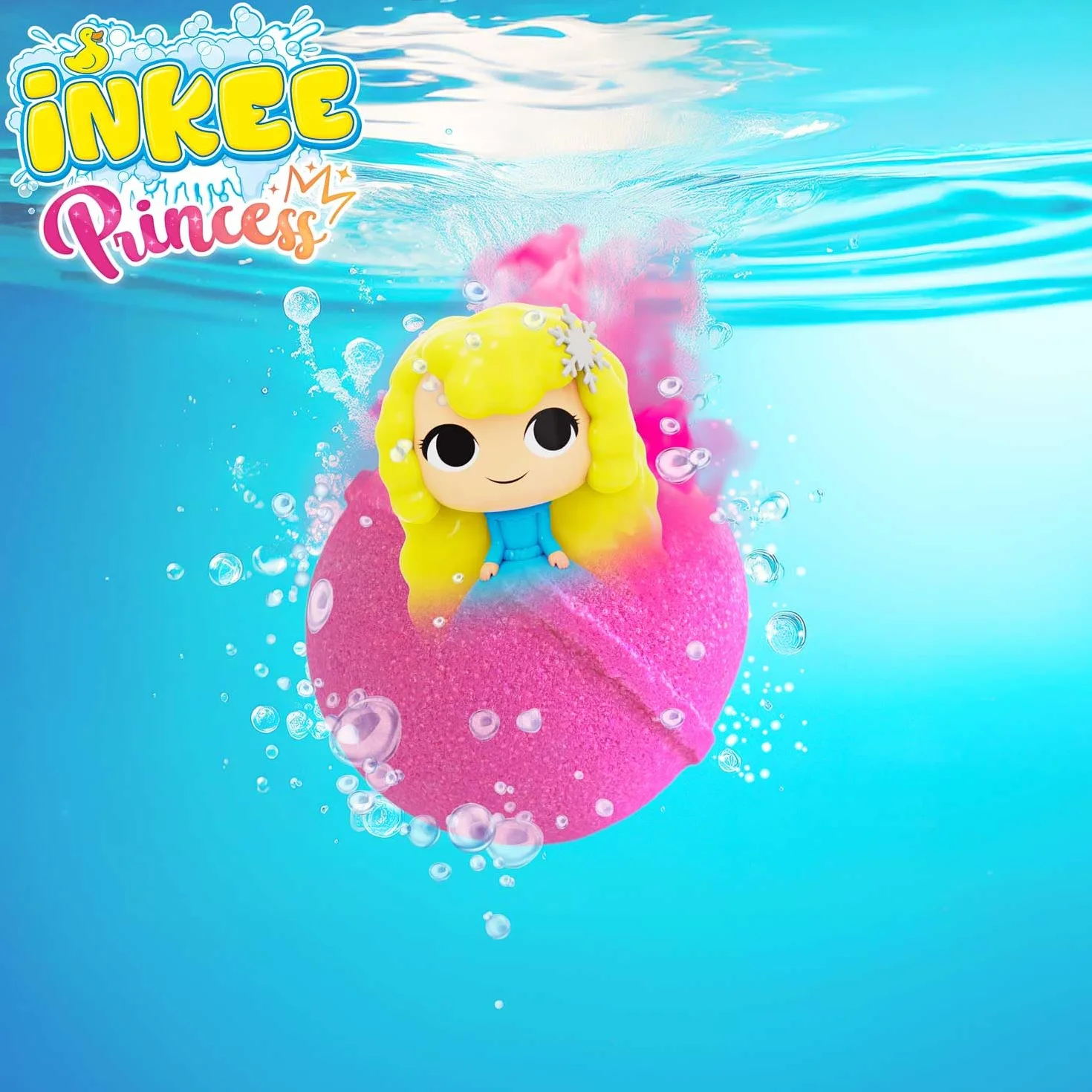 INKEE Bombe de Bain Enfant Princesse avec Surprise Figurine, 100g