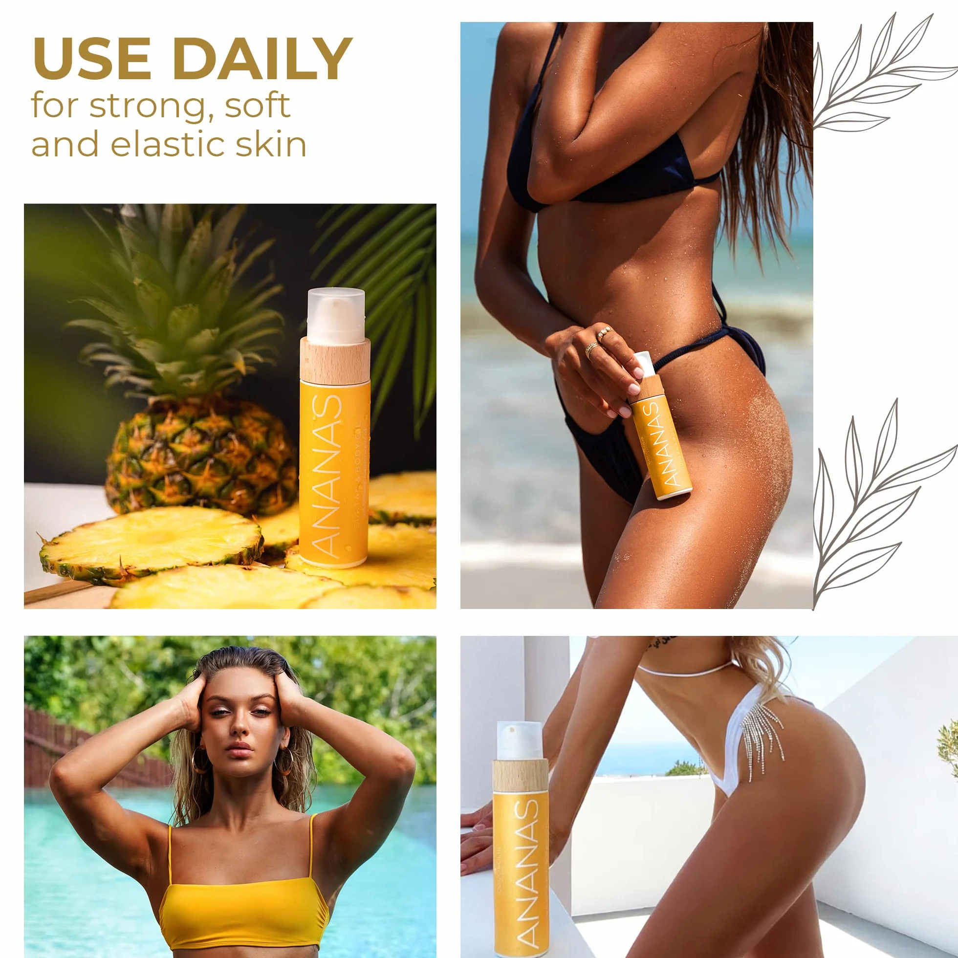 COCOSOLIS ANANAS Accélérateur de bronzage huile bio vitamine E parfum ananas bronzage rapide intensif 110 ml