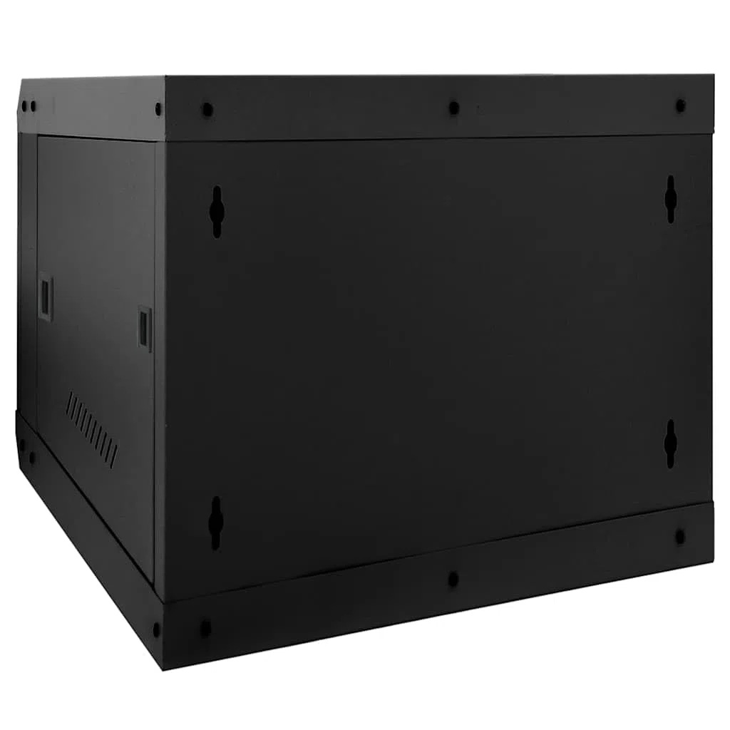 Armoire réseau Noire en Acier 53 x 60 x 45 cm, Stockage réseau pour NAS Serveur, Baie Disque Dur, boitier Sauvegarde, multimédia, Cloud Personnel, Bureau Entreprise, accès Distant
