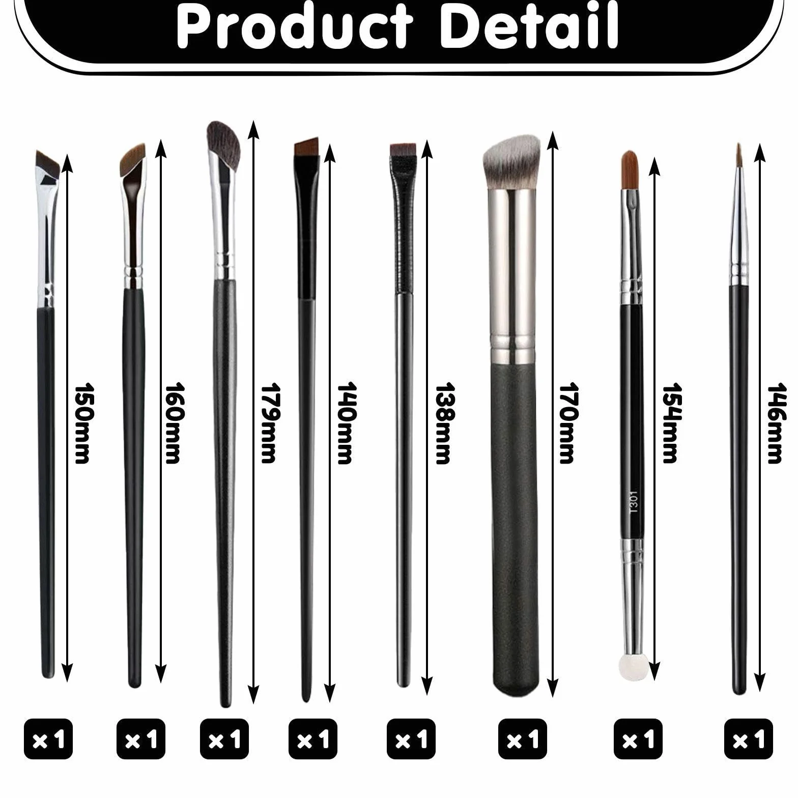 Pinceaux De Maquillage Professionnels, Ensemble Anti-Cernes Pour Eye-Liner, Poils En Fibres Synthétiques