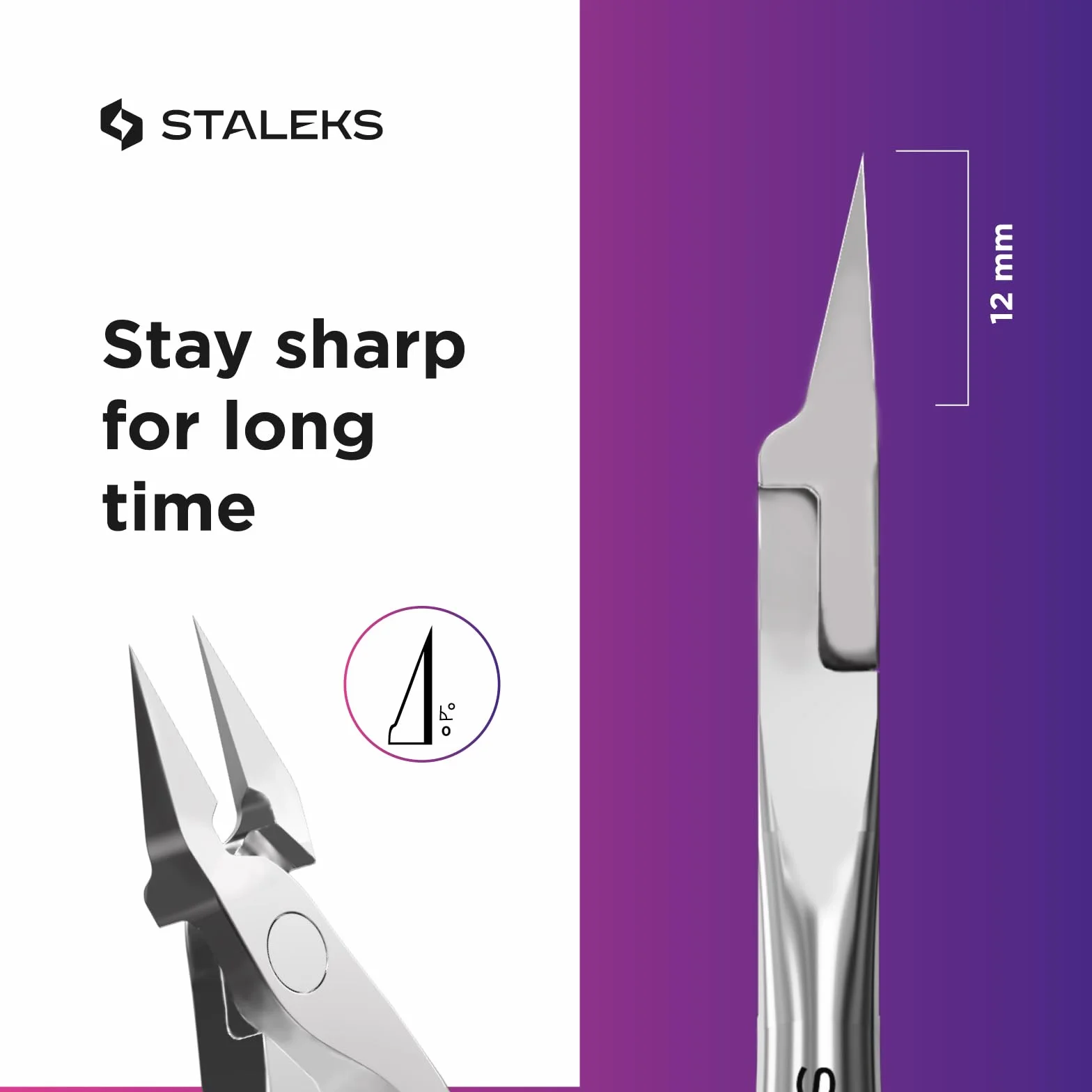 Staleks Pro Expert Pince à Ongles Incarnés Professionnelle Acier Inoxydable Lames 12 mm NE-61-12