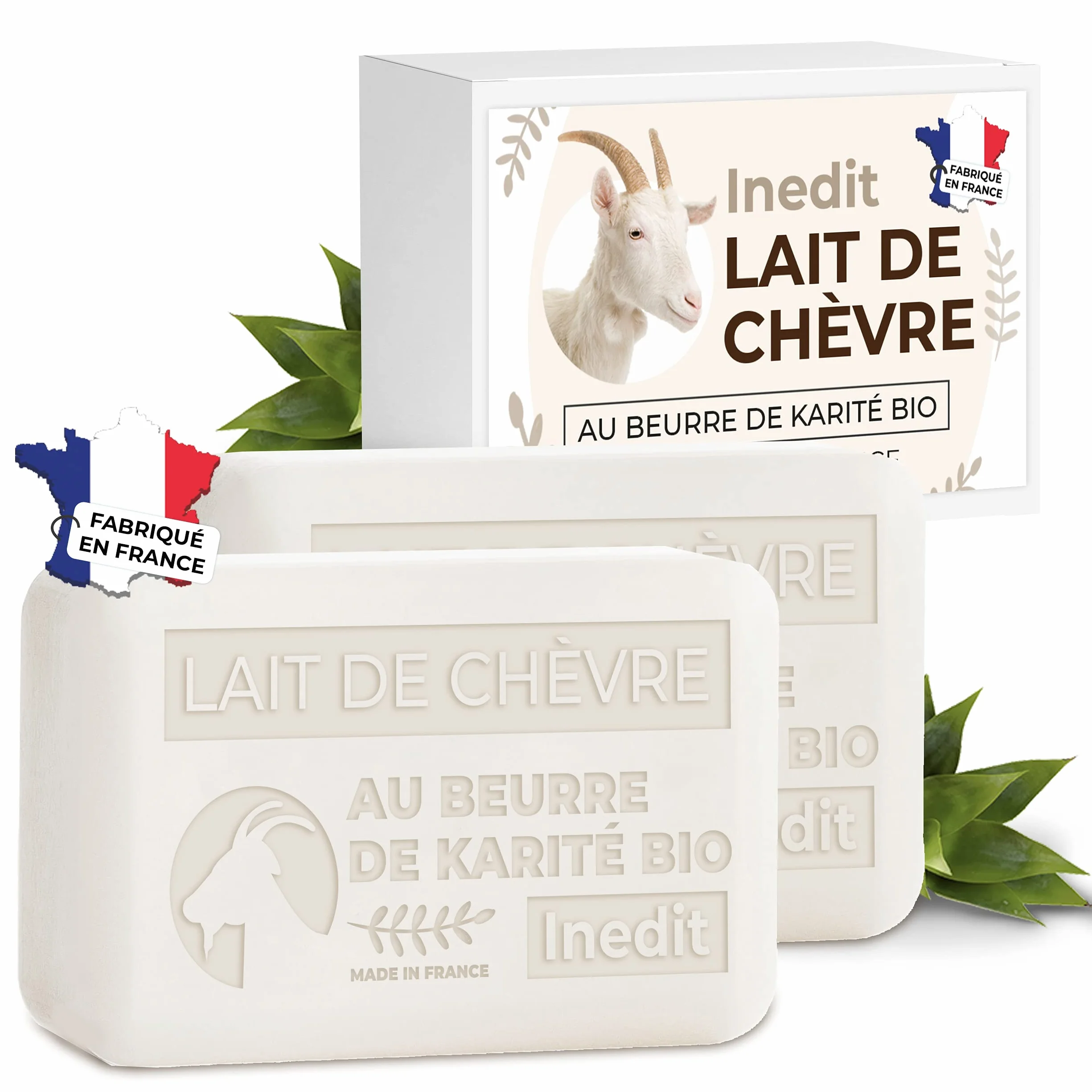 Savon Lait De Chèvre au Beurre de Karité Visage Peau Sensible 2 Pièces 200g Français