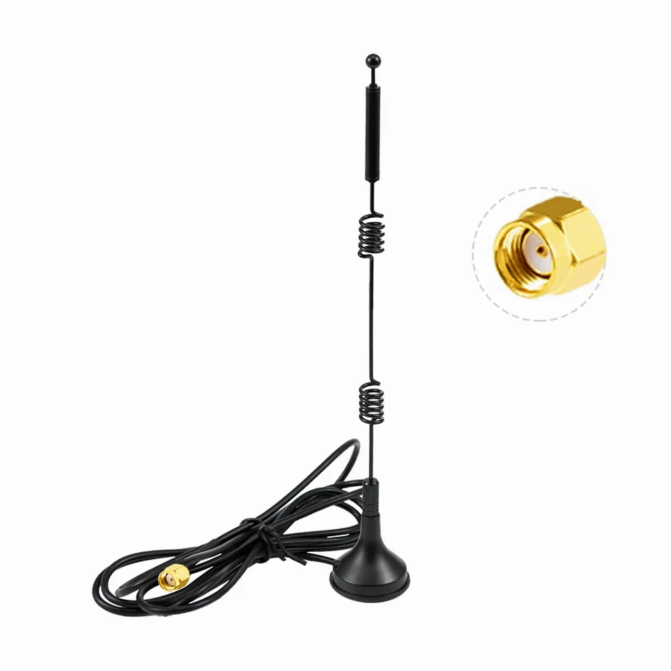 Antenne WiFi 2,4 G/5 G/5,8 G double fréquence 12 dBi MIMO omnidirectionnel amplificateur de signal Base magnétique Adaptateur RP-SMA 1,5 m pour réseau PCIE Carte WiFi Routeur Antenne externe