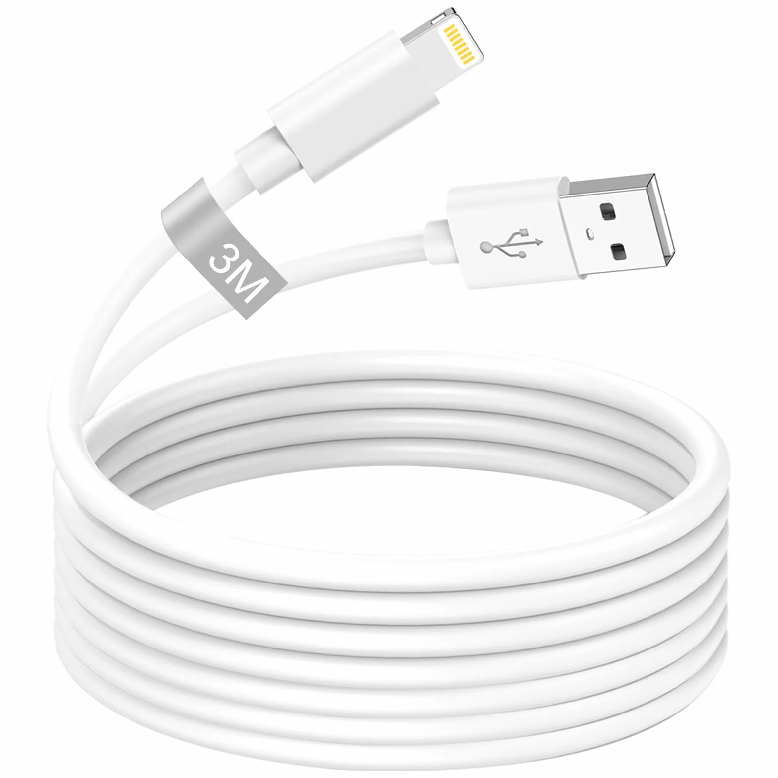 Câble iPhone 3M Certifié Apple MFi Chargeur Lightning Long USB Rapide pour iPhone 14/13/12/11/Pro Max/X/XS/XR/8/7/6 Plus/SE
