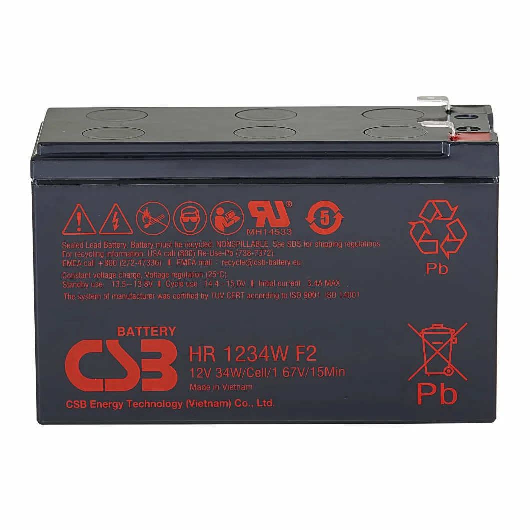 CSB HR1234W Batterie Plomb Étanche 12V 8.4Ah AGM VRLA