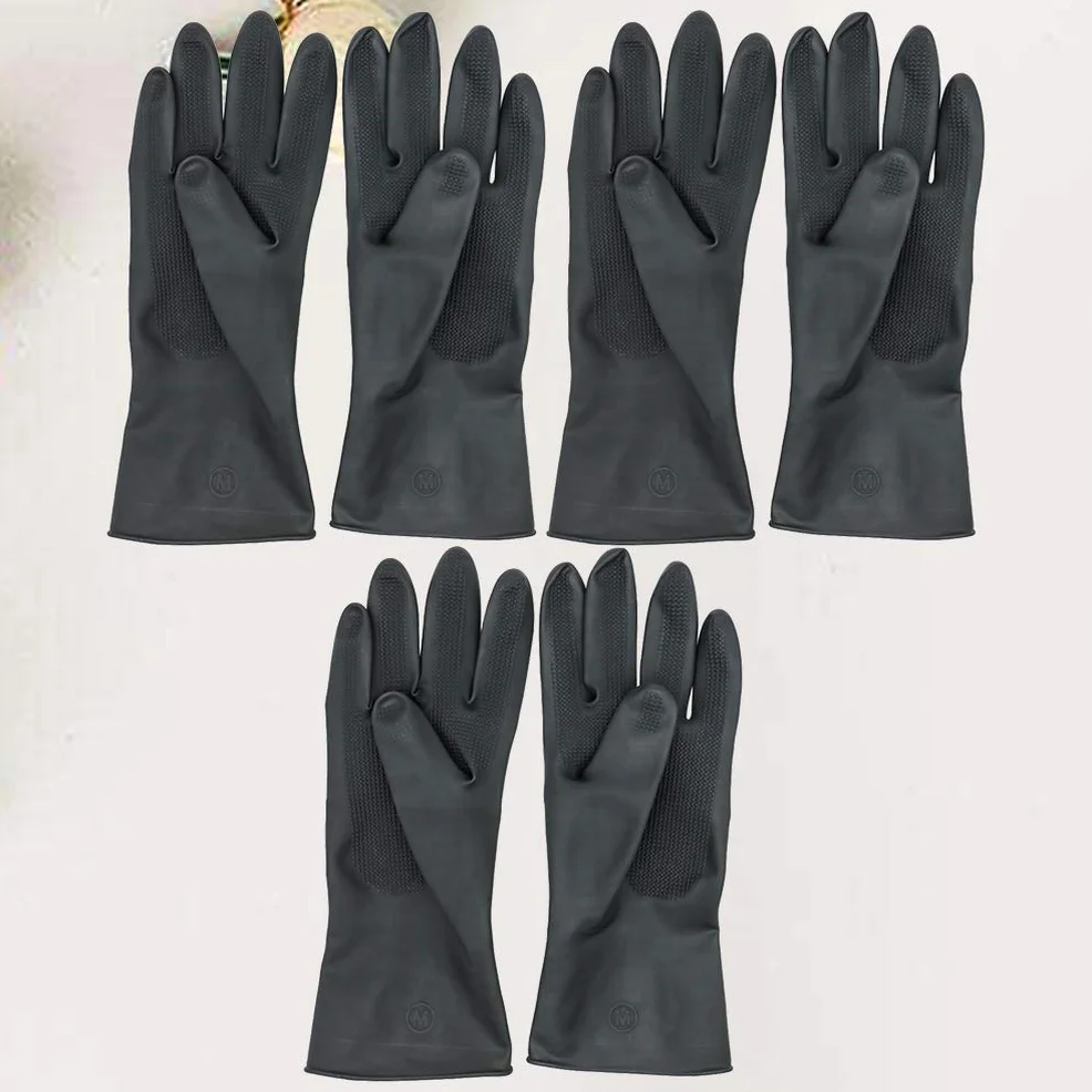 Solustre Lot de 3 paires Gants Teinture Cheveux Antidérapants Imperméables Caoutchouc Taille S