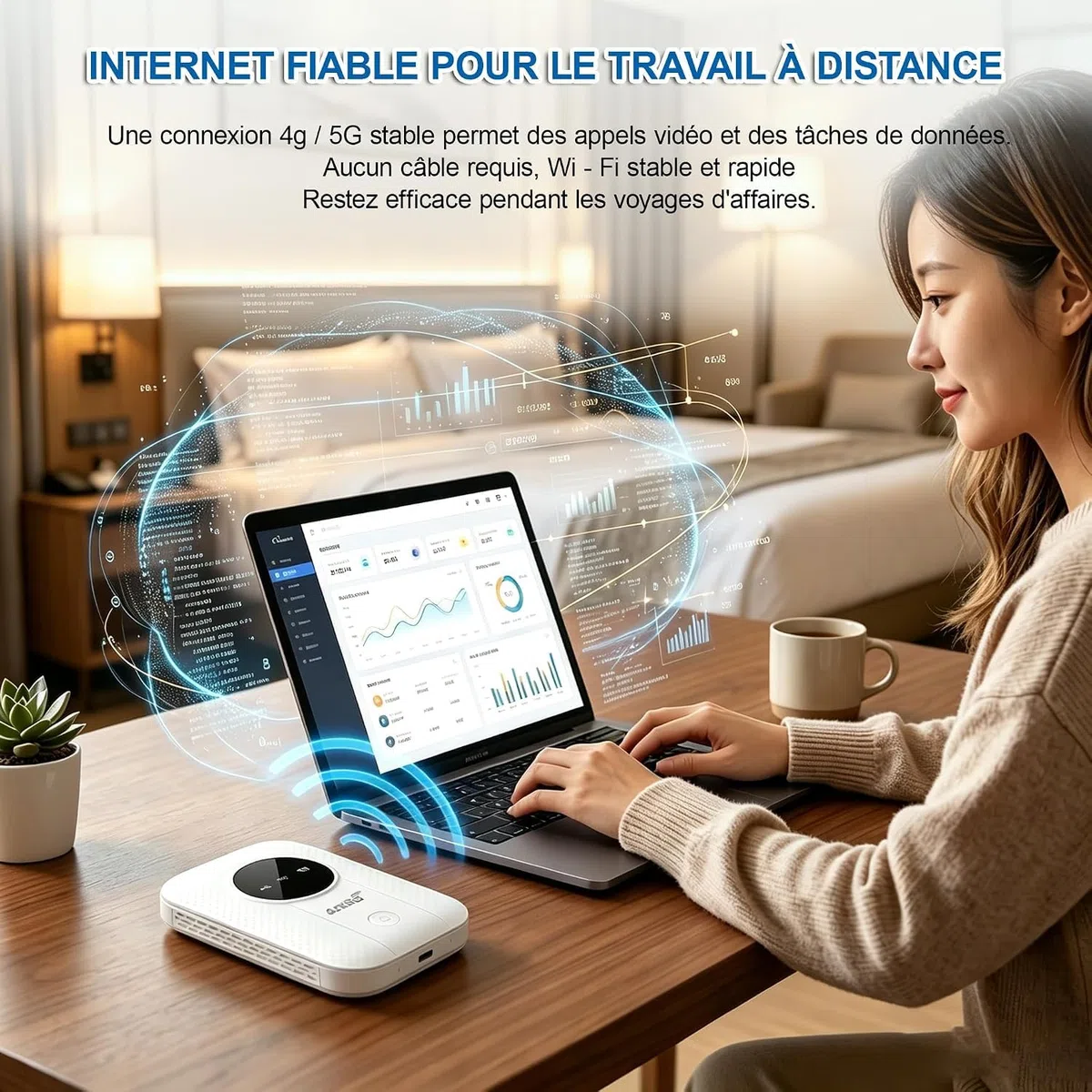 Routeur 5G Portable Débloqué avec Slot SIM –Modem 5G/4G Carte SIM,Pocket WiFi débloqué sans abonnement,Jusqu’à 20 Appareils Connectés,Hotspot WiFi Mobile Idéal pour Voyage,Télétravail ＆ Camping