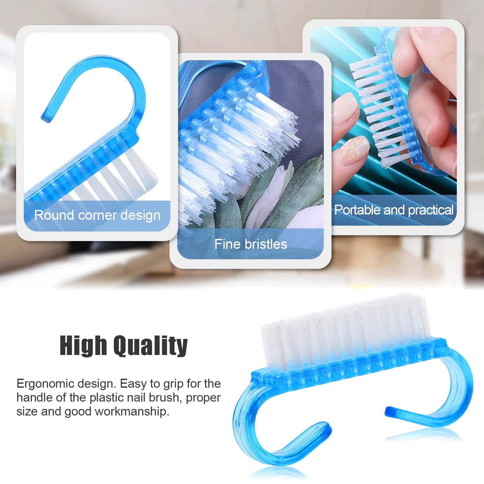 Brosse à Ongles 5 Pièces, Brosse de Nettoyage pour Nail Art, Outil de Récurage