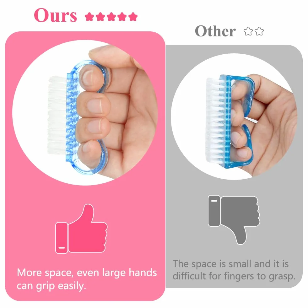 Lot de 4 Brosse à Ongles avec Poignée en Plastique, Outil de Nettoyage Nail Art, Brosse Exfoliante pour Ongles et Orteils
