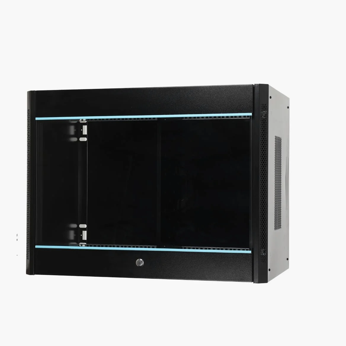 Rack de serveur réseau 15U 19" - Montage mural - Boîtier réseau pour appareils informatiques, A/V - Armoire réseau, armoire réseau, armoire d'ordinateur, porte en verre verrouillable - Parois