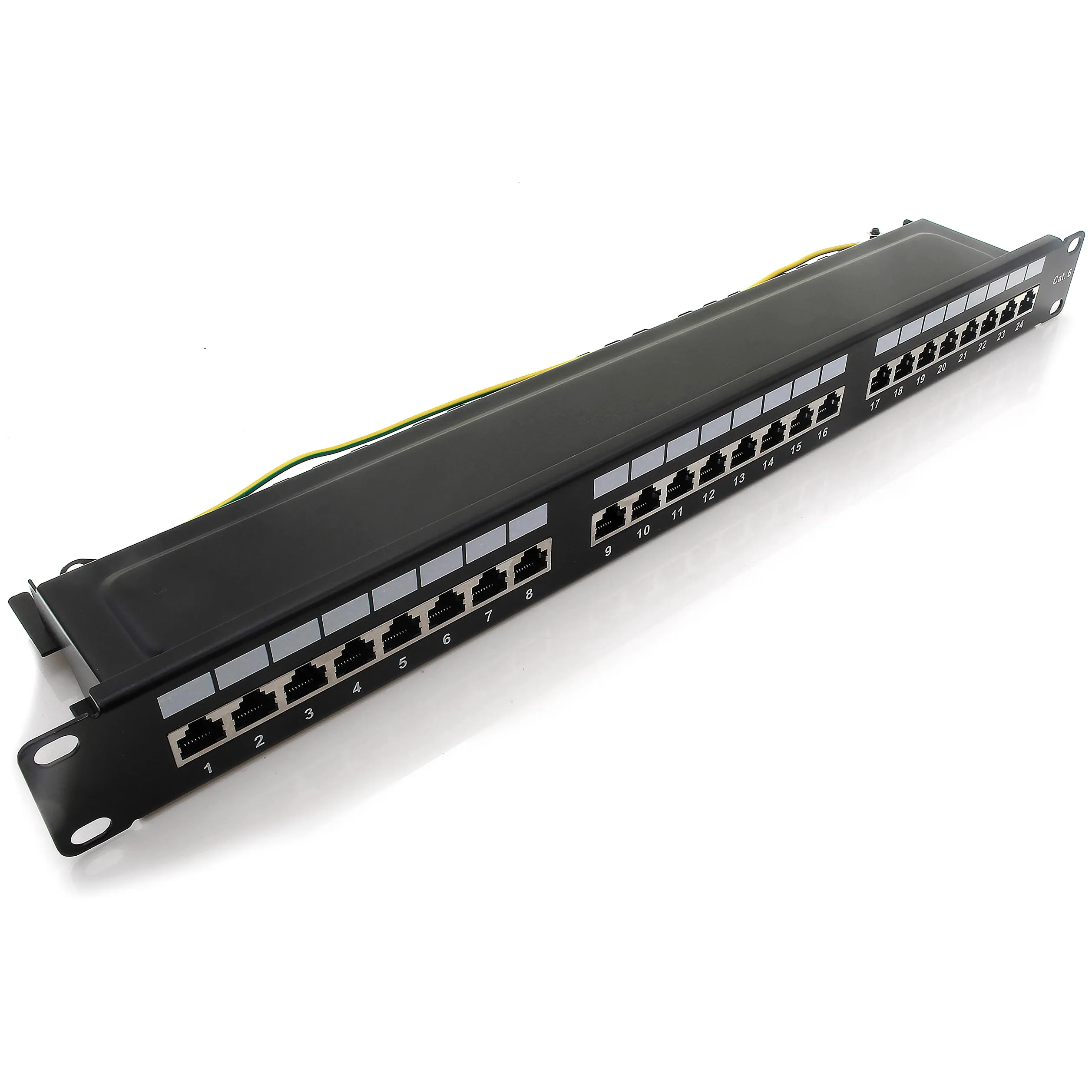 1aTTack.de 367457 Panneau de brassage CAT6 24 ports noir panneau de distribution LSA+ technologie de connexion distribution réseau - RJ45 - TIA 568 A/B - noir
