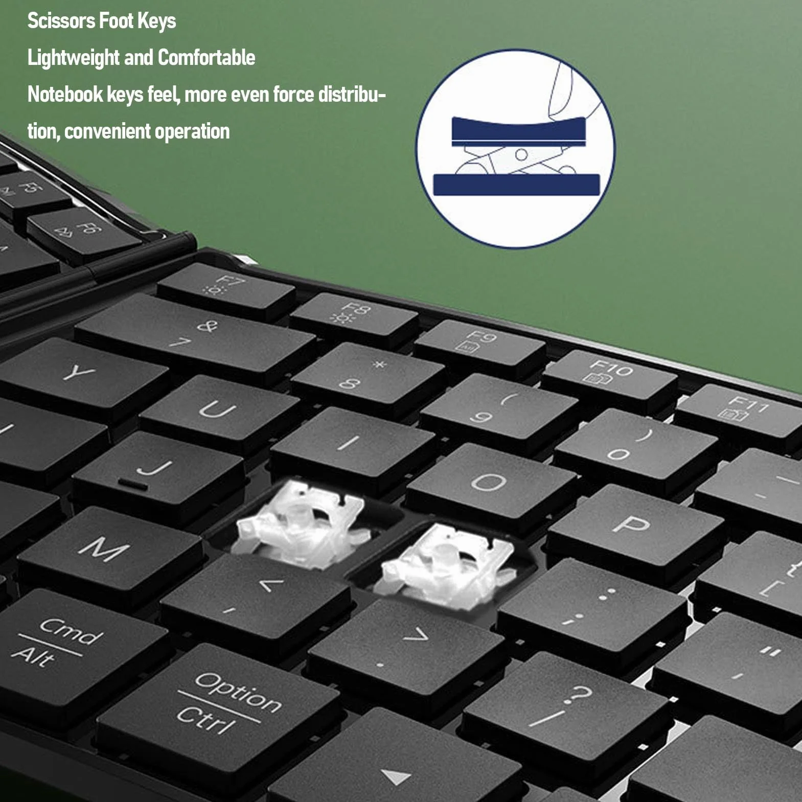 Tosuny Clavier Ergonomique Pliable, Clavier Ergonomique divisé Bluetooth 5.0 sans Fil Portable avec des Clés de Ciseaux Silencieuses, pour Les Affaires, Compatibles avec Un Ordinateur