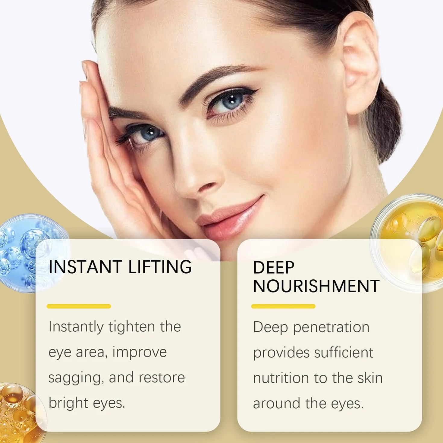 Sérum Contour des Yeux Anti Cernes et Rides 360° Eye Roller Massage Ball 10ML