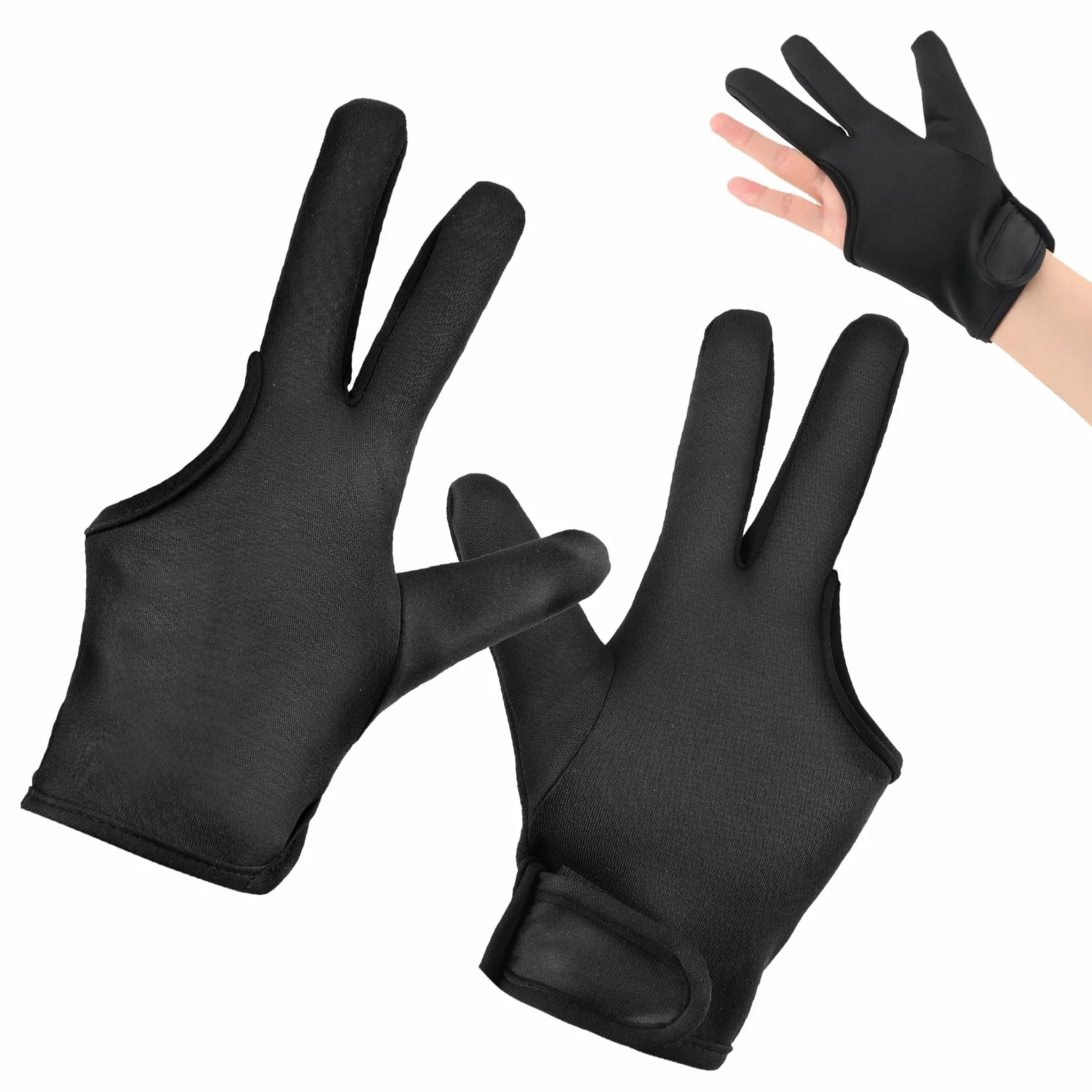 Lot de 2 gants résistants à la chaleur pour coiffer les cheveux - Blocage à trois doigts - Accessoires de fer à friser et lisser