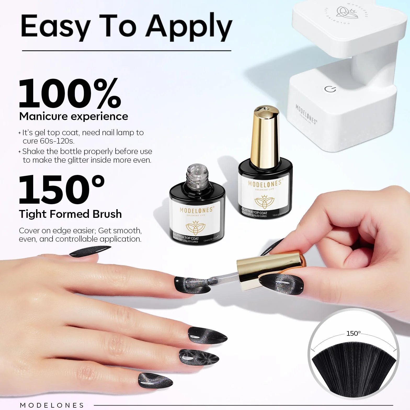 Modelones 9D Cat Eye Gel Top Coat Semi Permanent Magnétique 10ML No Wipe Vernis À Ongles